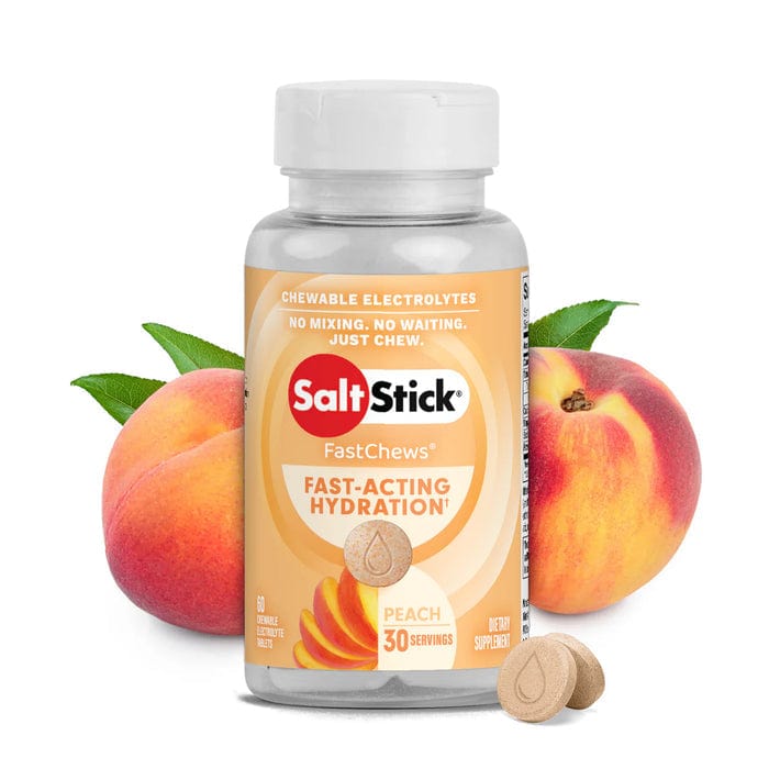 SaltStick FastChews orange flavour blister pack with chewable tablets.