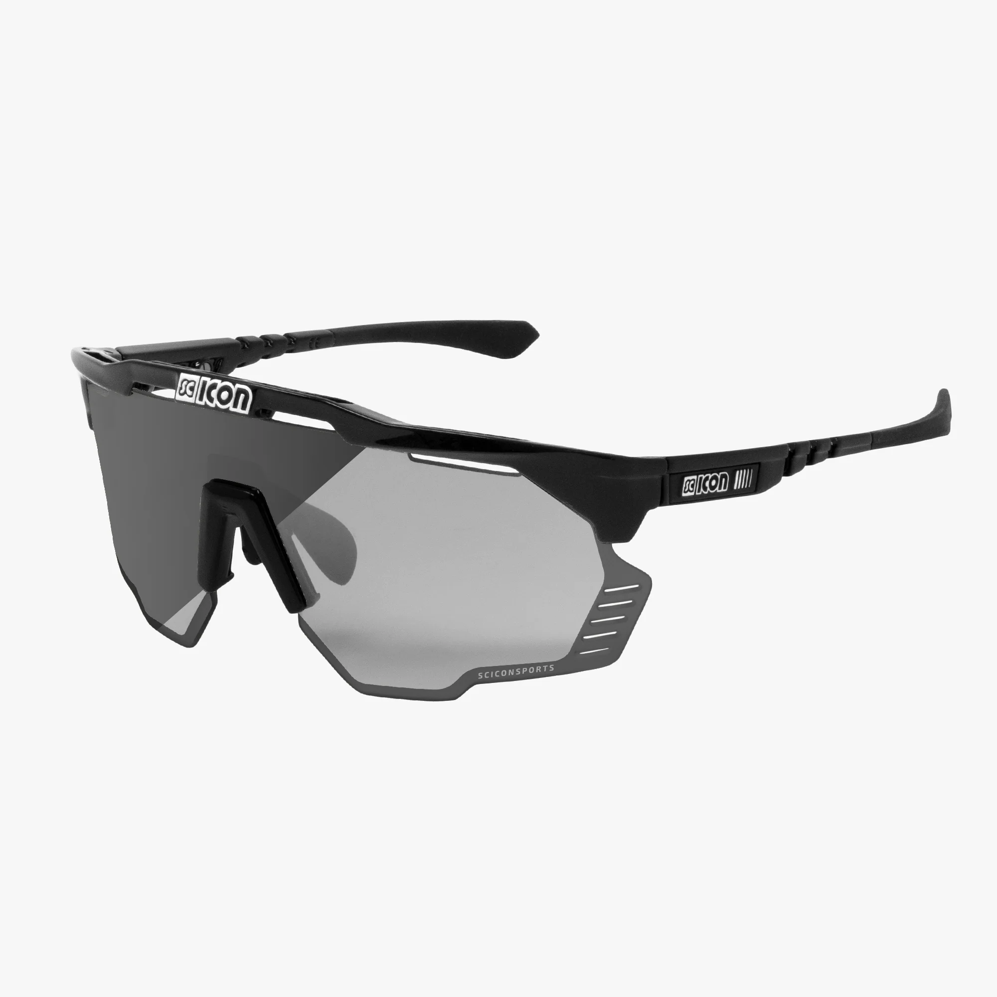 Scicon Aeroshade Kunken high-performance sport sunglasses with matte carbon frame and red mirror lenses for active use