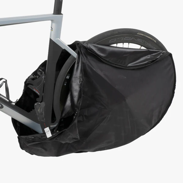 Scicon bike drivetrain protection cover showing durable black material and secure fastening for gear protection.