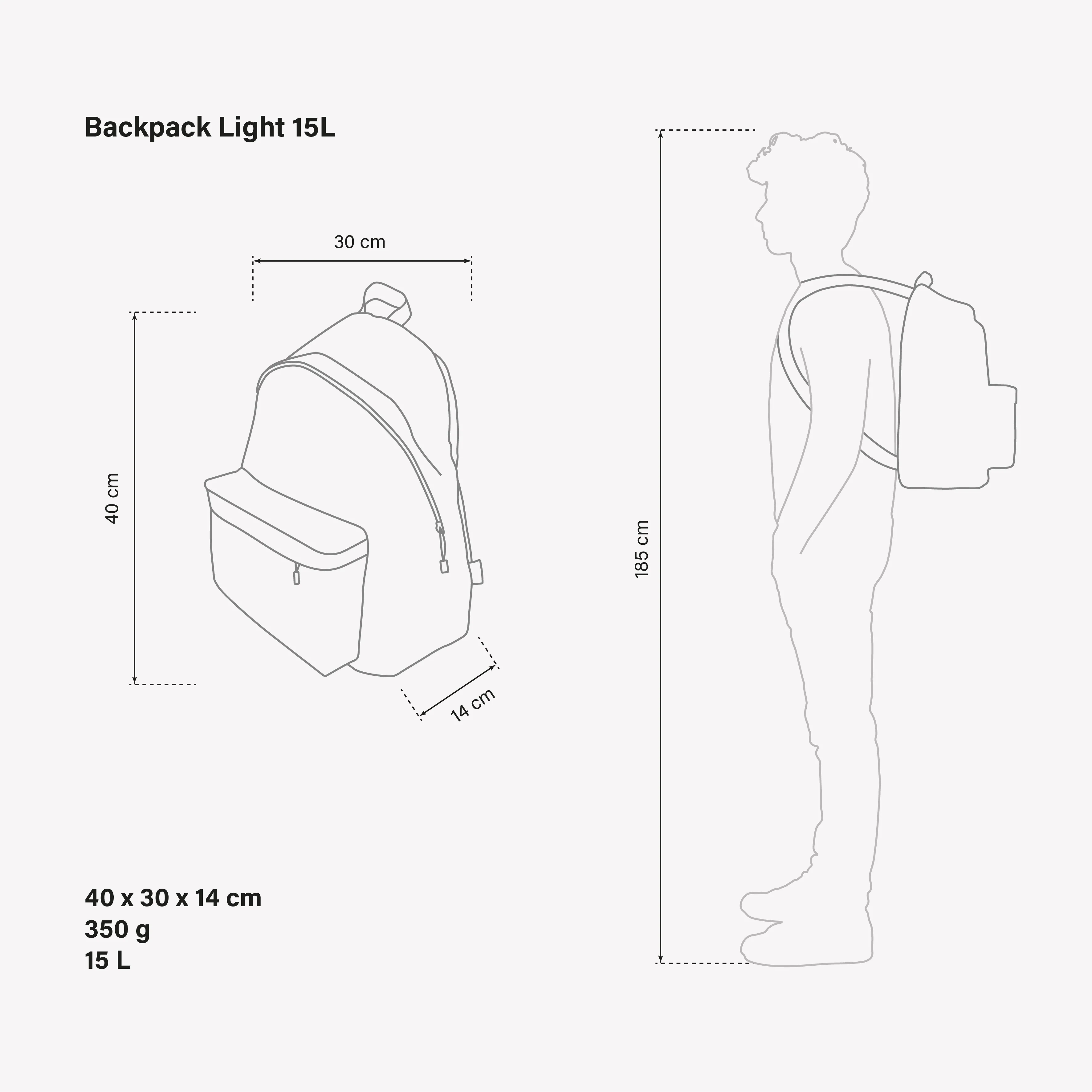 Scicon Everyday Light 15L backpack with adjustable straps, multiple compartments, and durable fabric for daily use.