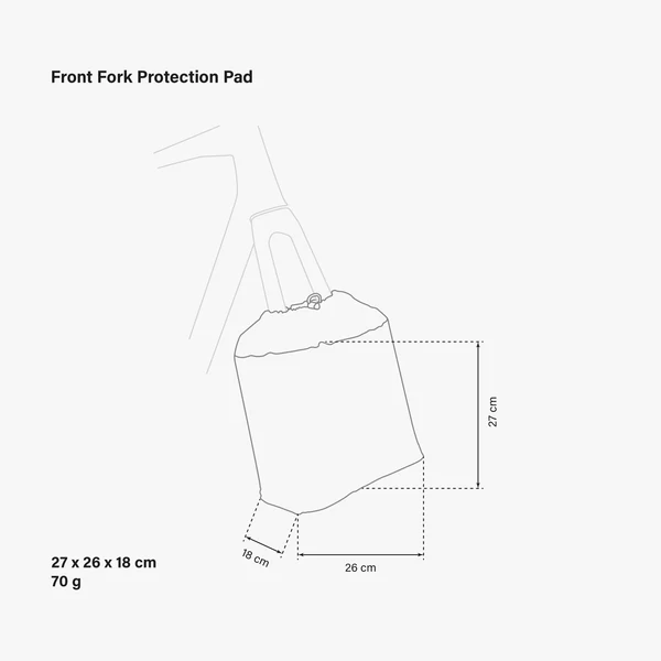 Scicon front fork protection pad attached to a mountain bike fork for added safety and impact absorption.