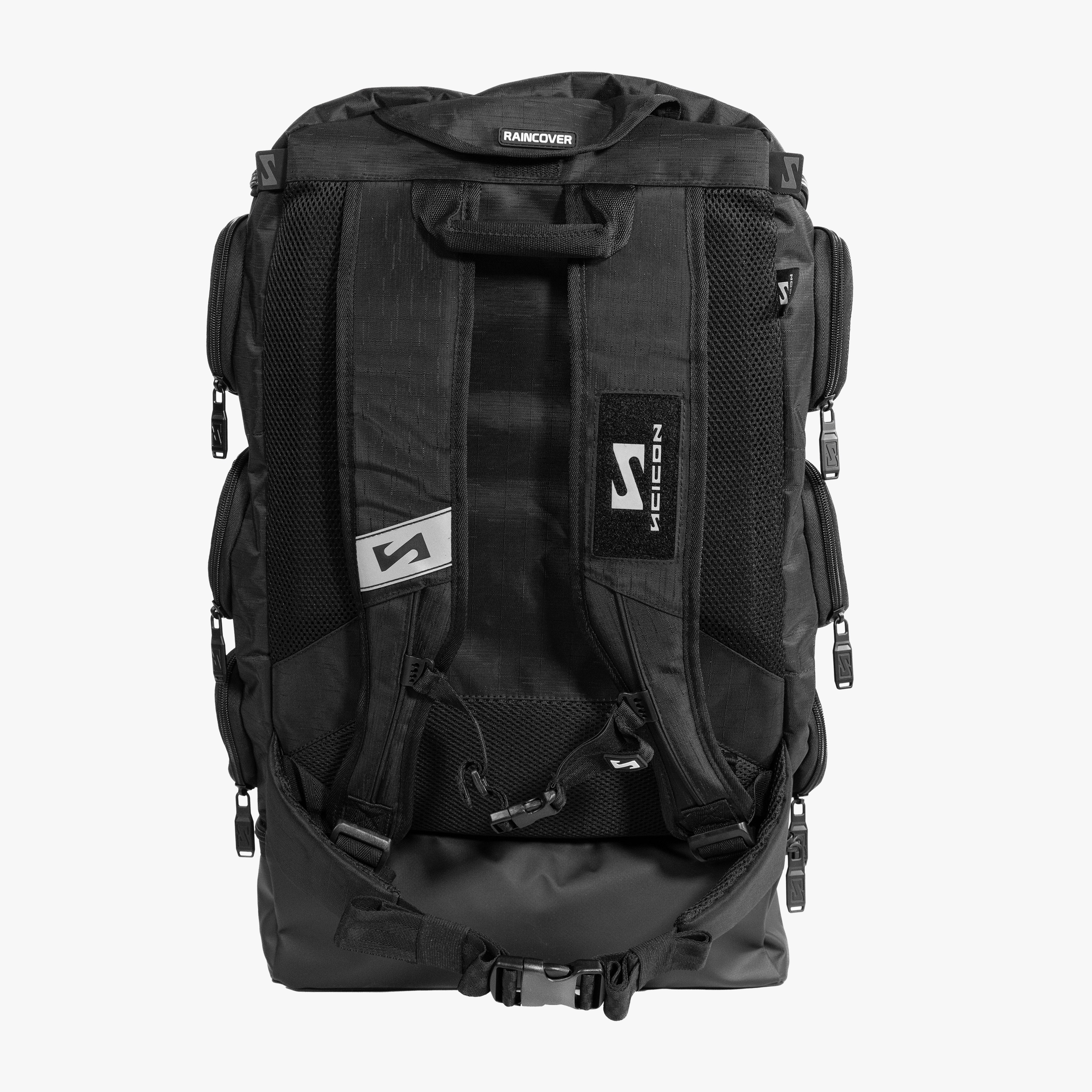 Black Scicon Podium Pro Sports Backpack with multiple compartments and padded straps for cycling and outdoor activities.