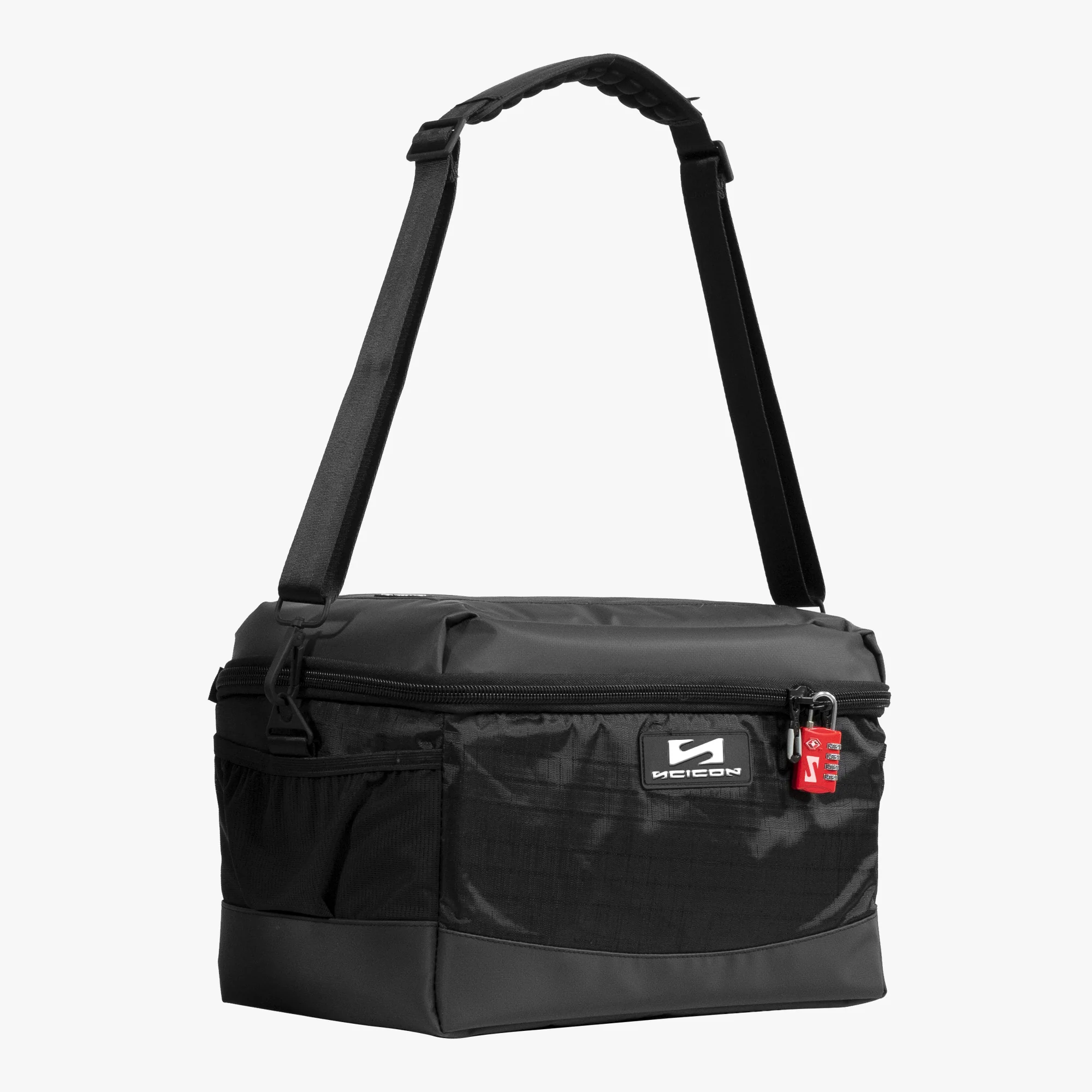 Scicon Pro Cooler Bag X 15 with insulated design, black exterior, and adjustable shoulder strap for carrying beverages or food.