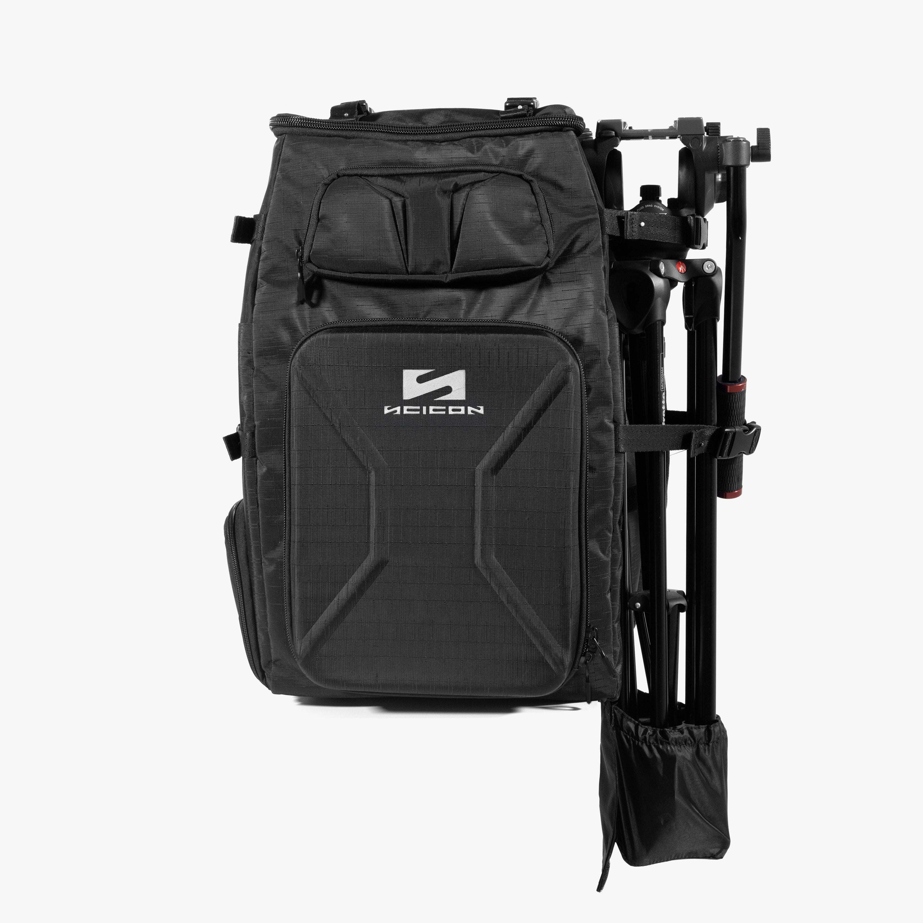 Scicon professional camera backpack with padded compartments and adjustable straps, designed for secure and comfortable photography gear storage.
